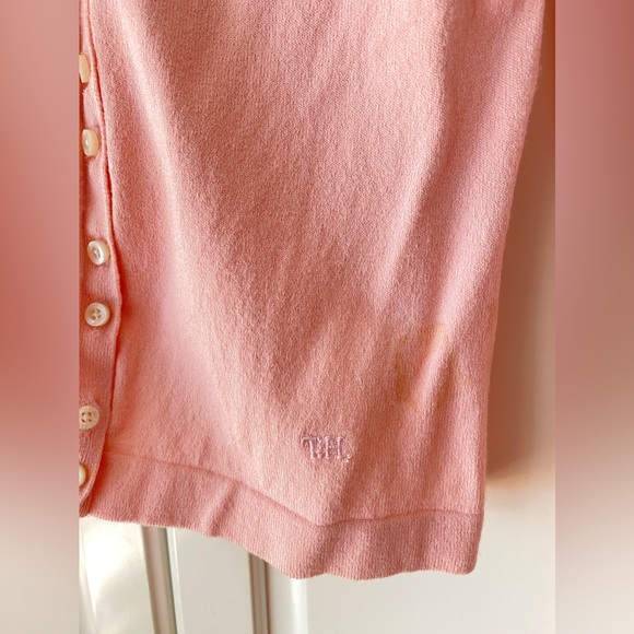 Tommy Hilfiger petite Pink Cardigan long sleeves button down S - Picture 9 of 10